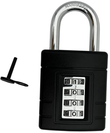 Lexng Heavy Duty Padlock, 4-Digit Combination Lock, Code Lock for Home gate, School, Garage, Warehouse & Gardens(Black)