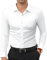 siliteelon Mens Shirts White Shirt Stretch Slim Fit Suit Formal Shirt Non Iron Dress Shirt for Men Muscle Fit Athletic Sport Business Shirt Work Office Wedding Interviews Graduation Ceremony,M