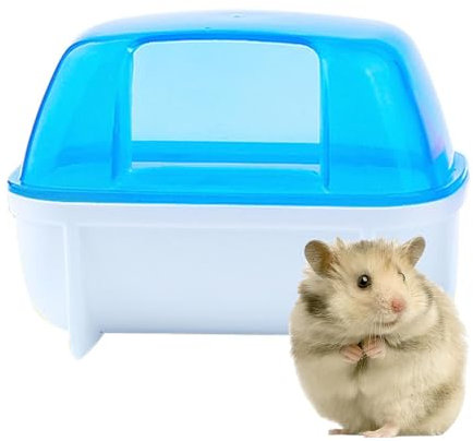 Derwrtup Salle de Bain Hamster - Maison de Bain de poussière de Chinchilla | Bac à litière pour Hamster, Toilettes Amovibles pour Baignoire pour Hamster, Accessoires pour Hamster Nain pour Hamster
