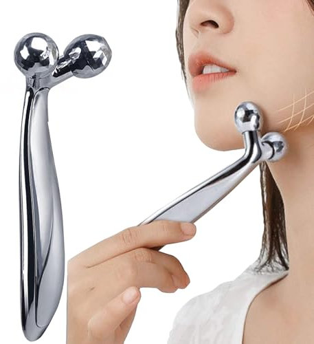 Votvlog 3D Rouleaux Massage des Visage, Rouleau de Massage Rotatif à 360 °, Face Lifting Serrage Cou Massage Instrument Outil, Pour visage, Tonifiant, Anti-rides, Raffermissant, Relaxation Musculaire