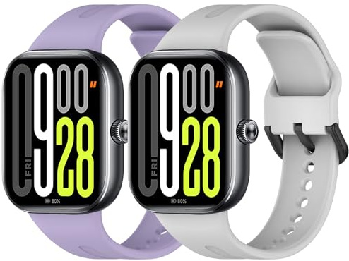 2 Cinturini Compatibili con Redmi Watch 6/5/4, Miband 10 Pro/9Pro/8 Pro | Cinturino in Silicone, Bracciali di Ricambio, Sportivo Bracciale (Non per Redmi Watch 5 Lite/Active)