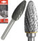 Fresadora con lima giratoria cónica, redondeada, diámetro 12 x 32 mm, longitud total 75 mm, inclusión 6 mm, carburo cementado