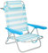 Creaciones Llopis Silla de Playa Plegable con Cojín Reposacabezas 80 x 48,5 x 66 cm. (Rayas Celeste)