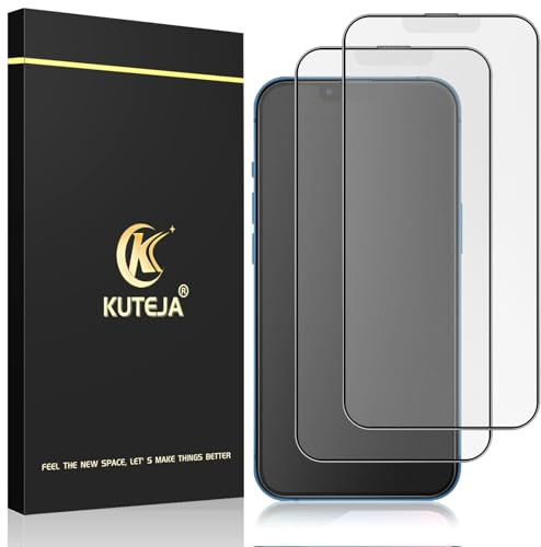 Kuteja Matt Panzerglas für iPhone 13 Max [2 Stück], 9H Härte Full Screen Matte Schutzfolie, Automatische Staubentfernung Folie, Anti-Fingerabdruck, Blendschutz