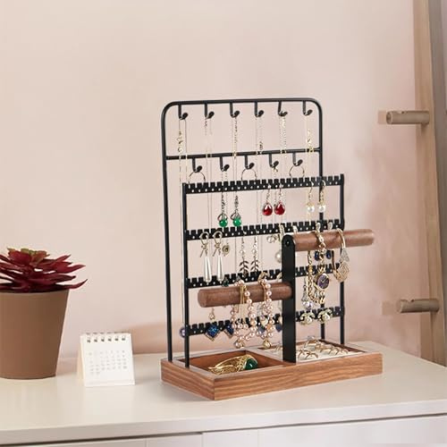 LadjproR Mehrschichtige Schmuckhalter Schmuck-Organisator und Schmuckständer für Halsketten, Ringe, Armbänder (HS-3C)
