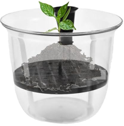 Gcerfby Visible Water Level, Se-lf Watering Planter With Reservoir, Clear Se-lf Watering Pots, 16/16/15cm, Easy To Use, Portable For Hydroponics Strawberry Growing Tomato Cultivation