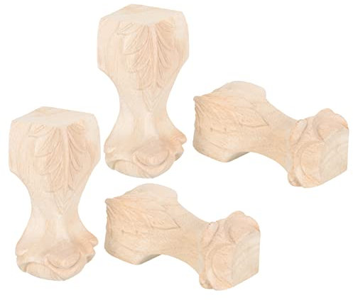 VILLCASE 1 Satz Hölzerne Geschnitzte Schrankfüße Möbel Bein Couch Kommode Klein Für Tischfüße 4 Stück