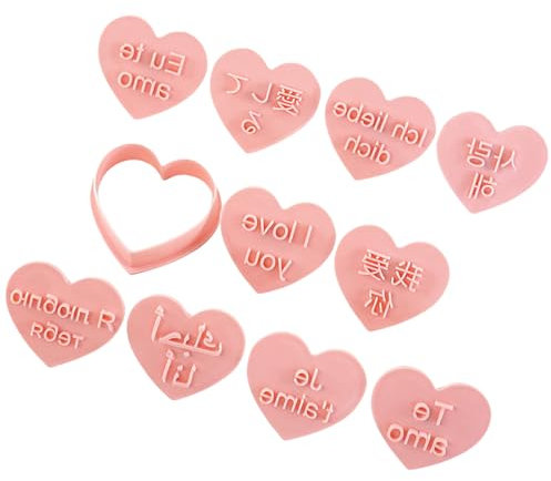 10 elegante Keksstempel in verschiedenen Sprachen I Love You, zum Ausdruck der Liebe durch handgemachtes Dessert