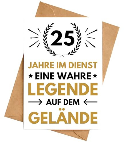 Palanemo Karte Dienstjubiläum 25 Jahre Firmenjubiläum Geschenk Glückwunschkarte 25 jähriges Arbeitsjubiläum Gratulationskarte