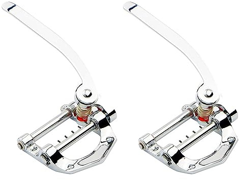Goufride 2X Guitar Vibrato Tailpiece Tremolo Flat Top Body Tremolo Unit Vibrato Bridge for, LP, Electric Guitars(Silver)