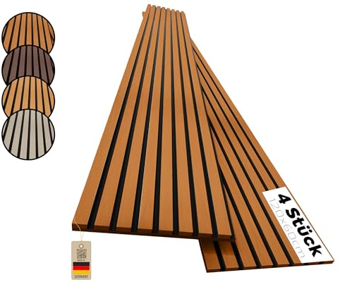 benzwood Akustikpaneele aus Holz, 4 Stück x 120x60cm