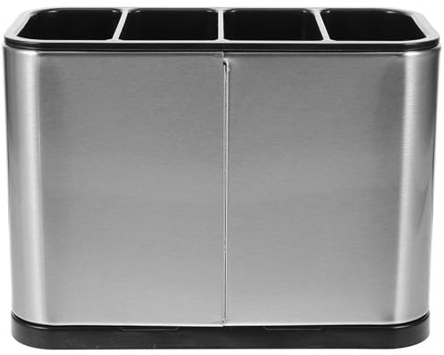 Ipetboom Soporte para Utensilios De Acero Inoxidable 18x8.6x13 Cm Drenaje, Organizador De Cucharas y Palillos, Resistente y Fácil De Limpiar, Adecuado para Cocina Doméstica y Mesa