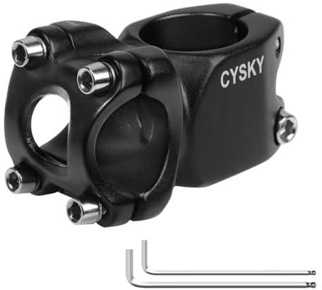 CYSKY 7 Degrés Potence de Vélo 31,8mm 35mm/45mm/60mm/70mm 25.4 Potence de Guidon VTT pour vélo de Route, VTT, BMX, Cyclisme, Ebike