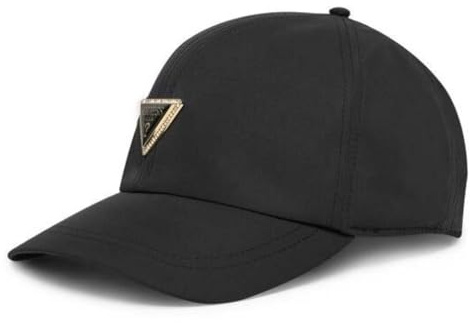 GUESS Classic Baseball Cap, Black, with Decorative Triangular Emblem, Adjustable