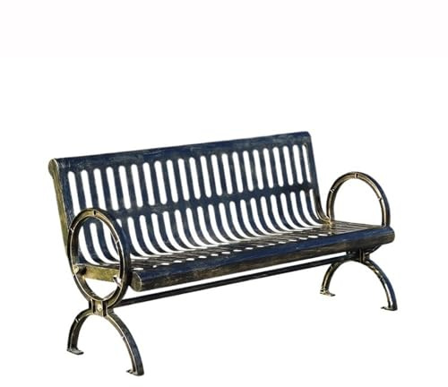 Antike Bronze Outdoor-Bank – 1,5 m Retro-Doppelbank mit Rückenlehne für Terrasse, Garten, Park und Hinterhof-Sitzgelegenheiten – & stilvolle Outdoor-Möbel