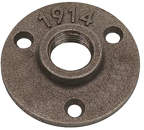 SEAFRONT Base Flangia a Piano 1/2, Raccordo Durevole per Tubi di Ferro Malleabile, Installazione con 3 Fori, Ideale per Progetti e Mobili per la Casa Fai - -te (ghisa)