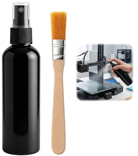 3D Druck Kleber, 3D Drucker Sprühkleber, Drucker Kleber Extra Stark, Reduziert Effektiv Verformungen bei PLA, ABS, PETG und TPU Filamenten auf der Bauplatte, 3d Druck Zubehör, mit Pinsel, 100ml