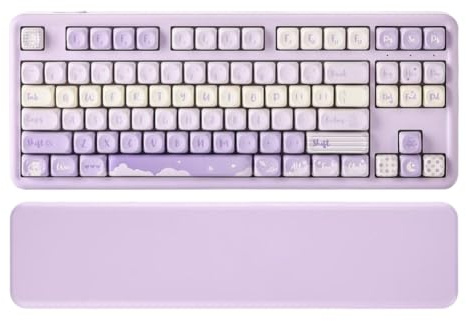 UoeWoyTev B87 Bear mechanische kabellose Tastatur, Hot-Swap-Dichtung, RGB, benutzerdefinierte Keeb-Handballenauflage, kompatibel mit