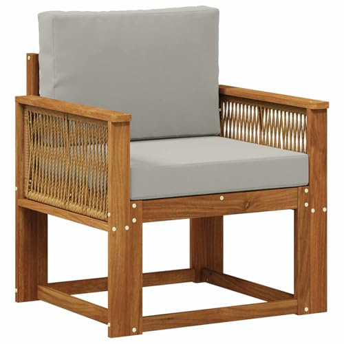 vidaXL Outdoor Mittelsofa Massivholz Akazie Natur, Garten-Sofa, modernes Eckmöbel, wetterfestes Loungeset, Terrasse Sitzgruppe für draußen