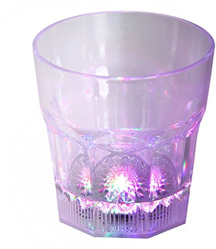 LED-Highlights Led Glas Becher Cocktailglas 250 ml Led Farbwechsel bunt mit Batterie wechselbar Bar Kunststoff Trinkglas beleuchtet Cocktail