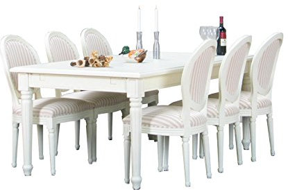 ebuy24 Moebelnet 8-Teilige Essgruppe Barock Weiss