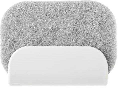 Vigar - Soporte de Estropajo para Fregadero - Fijación Mediante 2 Ventosas - 13 x 5 x 9,5 cm - Colección Rengo - Diseño Sencillo y Elegante - Blanco
