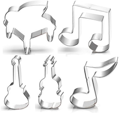 gxhuang Set von 5 Musik Zucker Ausstechformen Set – Edelstahl