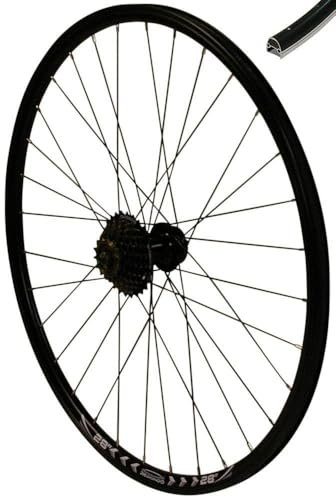 Redondo 28 Zoll Hinterrad Laufrad Felge Schwarz 6-Lo Disc + 7-Fach Kranz