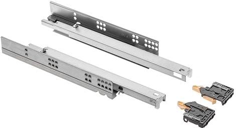 GTV - Unterflurführungen 1 Paar Schubladenauszüge mit Soft Close System - Schubladenschienen Selbsteinzug - Modern Slide mit Dämpfung, Vollauszug, 350 mm, Belastbar bis 35 Kg