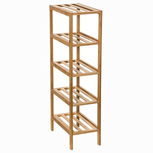 5five - étagère étroite Colonne 4 Niveaux Mix n modul Bambou