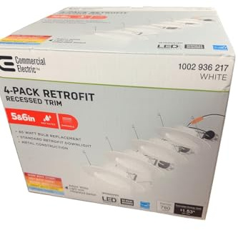 Commercial Electric 5/6 in. Matte White Integrated LED Recessed Trim 5-Ways Color Changing with Switch