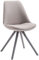 CLP Retro-Stuhl Toulouse Rund Mit Stoffbezug Und Hochwertigem Sitzpolster I Lehnstuhl Mit Stabilem Holzgestell I Sitzhöhe 48 cm, Farbe:grau, Gestell Farbe:grau