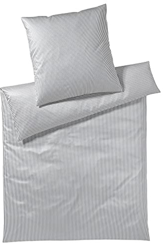 Elegante Bettwäsche Sister Stripe | 9 silber - 135 x 200
