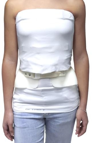 Ortho-T Funda para debajo del Corsé, Prenda Ortopédica Antibacteriana y Transpirable para el Busto o el Corsé, Sin Costuras en las Caderas y los Hombros, Blanca, Talla XS