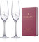DIAMANTE Two Swarovski Atlantis Champagne and Prosecco Glasses Embellished with Crystals - Set of 2pcs in a Gift Box