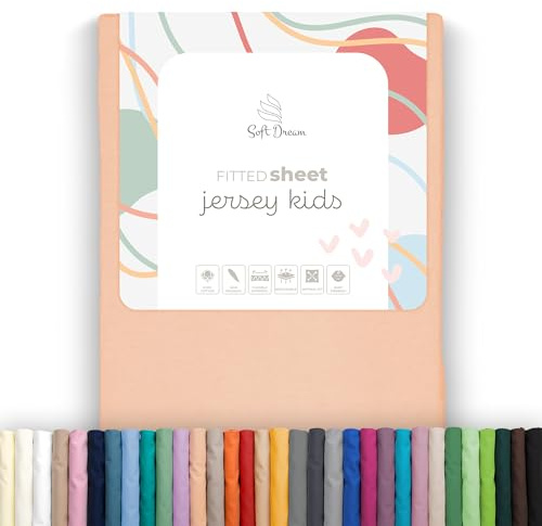 Soft Dream Spannbettlaken 80x180 cm Baumwolle Jersey | Pfirsich | Steghöhe 20 cm | 150 g/m² | gekämmte Baumwolle | OEKO-TEX Standard 100