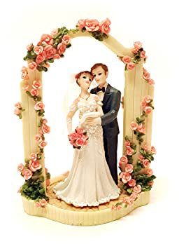 H.Originals Hochzeitspaar Hochzeitspaar Polyresin (Regen- und frostbeständig) | Höhe 20 cm |Grau und Rot| Dekorationsartikel für Haus und Garten