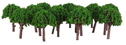 chiwanji 50pcs Plastique Arbres en Train Paysage Ferroviaire 3 Cm échelle 1: 500 N
