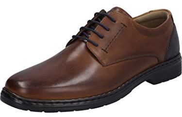 Josef Seibel Hombre Calzado de Negocios Alastair 01, de Caballero Zapatos con Cordones,Ancho K (Extra_Ancha),Plantilla Desmontable,Marrón (Cognac-Kombi),49 EU / 14 UK