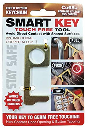 Smart Key Touch Free Tool Contactless No Touch Key Door Opener Closer Zero Contact Key to Press Elevator Button Open Door Handle Health Protection Keychain