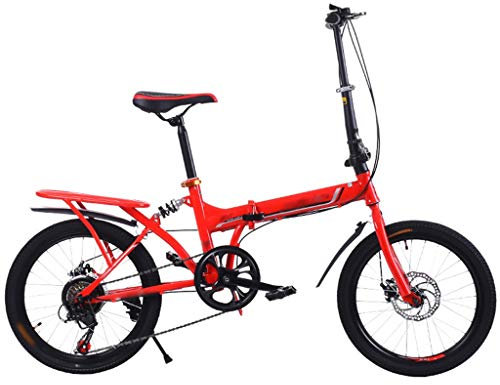 TYXTYX Folding Bike Fahrrad Klapprad Faltrad,20 Zoll Alu Klapp Fahrrad Faltrad Folding Bike 7 Gang Nabendynamo, tragbarer Student ultraleichter Ausritt im Freien