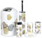 Icegrey Design Moderne 6 PièCes Ensemble D'Accessoires De Salle De Bain Bouteilles De Lotion, Porte-Brosse à Dents, Tasse à Dents, Porte-Savon, Brosse De Toilette, Poubelle,Feuille