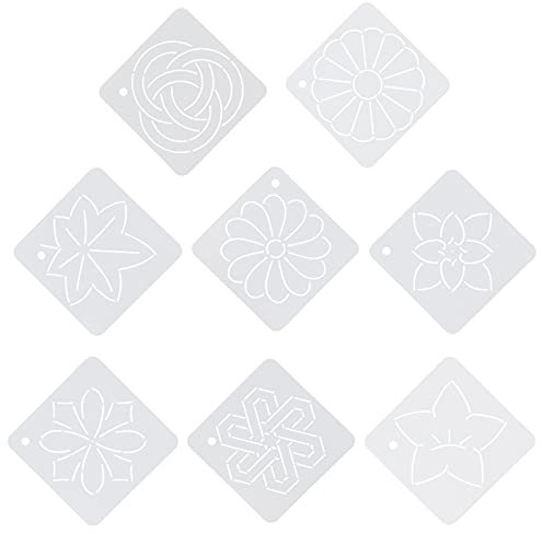 MILISTEN 8-teiliges Blumen-Quilt-Vorlagen-Set, Quilt-Schablonen, Nähschablonen für einfaches Quilten, Patchwork-Malerei