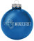 Deitert Weihnachtskugel mit Wunschtext Gravur, Ø 8cm, personalisierte Christbaumkugel aus Glas (glänzend), Individueller Weihnachtsbaumschmuck Namen oder Spruch, Engel-Motiv, Blau