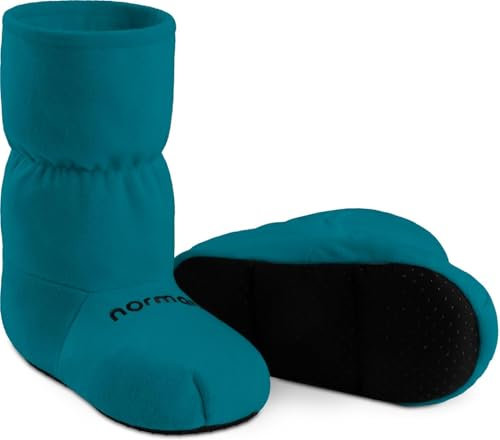 Circle Five Mikrowellen Hausschuhe mit Leinsamen Füllung Körnerpantoffeln mit hoher Schaft für Damen und Herren Farbe Blau Größe 36-40