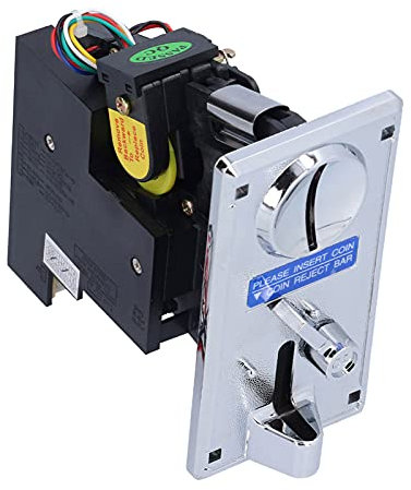 Zhjvihx Münzen CPU Multi-Münzprüfer, DC12±20% -15℃-+75℃ Selektor Programmierbare Steuerung Netzteilkasten Münzprüfer, Multi-Münzwähler für Arcade-Spielautomaten Elektronisches Gerät(Silber grau)