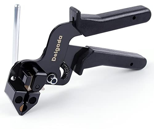 Delgada Metal Zip Tie Gun for Stainless Steel Tie Wrap,Tensioning Installation Gun for Self-Locking Stainless Zip Ties,Tie Fasten Plier—Tightening Cutting Width 12mm