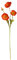 RNCOZE Lot de 5 branches de coquelicots rouges oranges - 60 cm - Fleurs artificielles en soie - Longue tige - Bouquet de coquelicots séchés à 4 têtes - Décoration d'intérieur, Orange/Rouge
