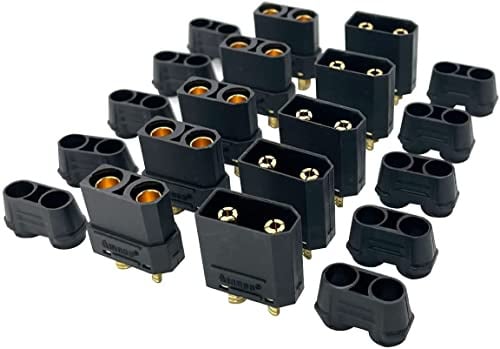 5Pair Black Amass XT90 XT-90 Male Female Bullet Connectors Power Plug with Heat Shrink for RC Lipo Battery Motor