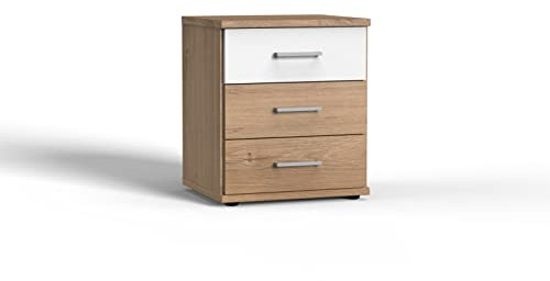 möbelando Kommode Click aus Spanplatte in Plankeneiche-Nachbildung mit 3 Schubladen. Abmessungen (B/H/T) 46x58x40 cm